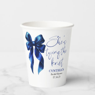 Gobelets En Papier Marine Bleu Bow Elle noue la Fête des mariées de n