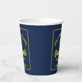 Gobelets En Papier Marine Blue Jaune Graduate Custom Party (Gauche)