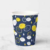 Gobelets En Papier Marine Blue Lemon Art - Refresh Citrus Design (Verso)