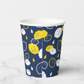 Gobelets En Papier Marine Blue Lemon Art - Refresh Citrus Design (Droite)
