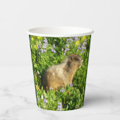 Gobelets En Papier Marmot dans le Mont Rainier Fleurs sauvages (Verso)
