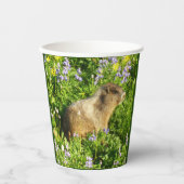 Gobelets En Papier Marmot dans le Mont Rainier Fleurs sauvages (Recto)
