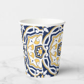 Gobelets En Papier Marocain bleu vif jaune complexe géométrique (Droite)