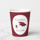 Gobelets En Papier Maron et White Graduation Party (Verso)