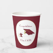 Gobelets En Papier Maron et White Graduation Party (Recto)