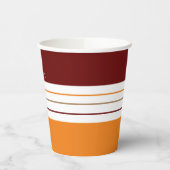 Gobelets En Papier Maroon Autum Orange Stripes De Nom (Gauche)