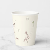 Gobelets En Papier Maroon ironique Main tiré Cin Cin Martini (Verso)