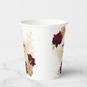 Gobelets En Papier Maroon vert beige or botanique (Droite)