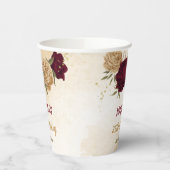 Gobelets En Papier Maroon vert beige or botanique (Gauche)