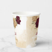 Gobelets En Papier Maroon vert beige or botanique (Droite)