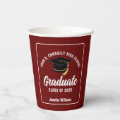 Gobelets En Papier Maroon White Graduate Custom 2025 Graduation Party (Verso)