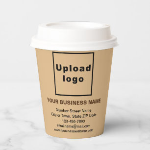 Gobelets En Papier Marque d'affaires sur la coupe de papier Brown cla
