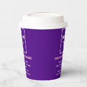 Gobelets En Papier Marque d'affaires sur la coupe de papier violet (Gauche)