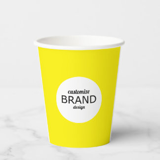 Gobelets En Papier Marque de logo minimaliste Jaune
