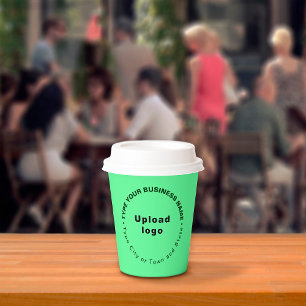 Gobelets En Papier Marque Motif ronde Textes de marque sur Vert clair
