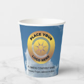 Gobelets En Papier Marque promotionnelle du logo de l'entreprise (Recto)