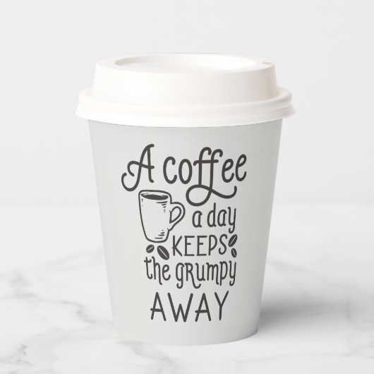 Gobelets En Papier marrant café bar mot art Cupes en papier (Recto)