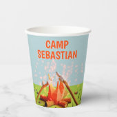Gobelets En Papier Marshmallows Campfire Outdoors Aventure Anniversai (Recto)