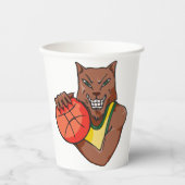 Gobelets En Papier Mascotte de basket-ball sauvage Fierce (Recto)
