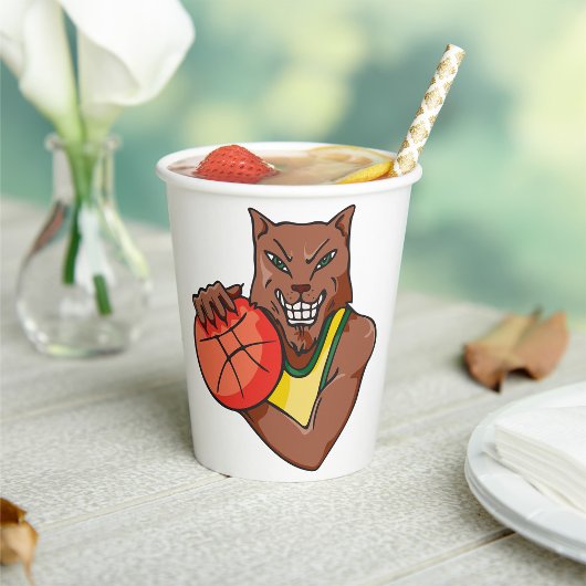 Gobelets En Papier Mascotte de basket-ball sauvage Fierce