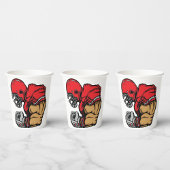 Gobelets En Papier Mascotte de guerrier de football robuste Muscle de