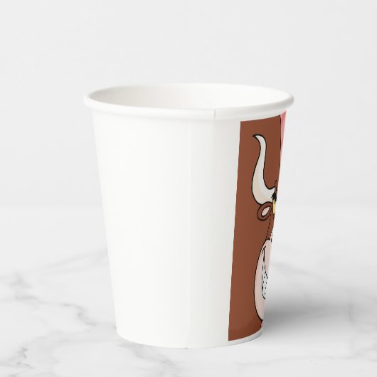 Gobelets En Papier Mascotte en fer avec anneau de nez (Droite)