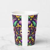 Gobelets En Papier Masque Mardi Gras/perles/fleur de lis (Gauche)