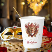 Gobelets En Papier Masquerade Motif Sweet 16 Rouge Or ID1032