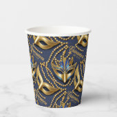 Gobelets En Papier Masquerade perles Quinceanera Masques bleu ID1031 (Recto)