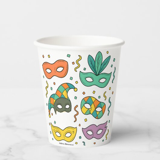 Gobelets En Papier Masques Volants (Recto)