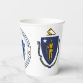 Gobelets En Papier Massachusite Flag & Seal, Flag of Massachusetts (Verso)