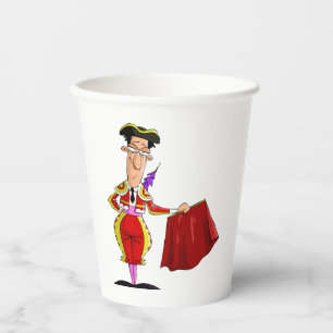 Gobelets En Papier Matador au Cape Rouge Torero Espagnol
