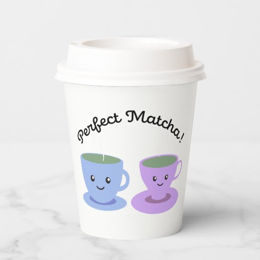 Gobelets En Papier Matcha mignonne et amusante (Verso)