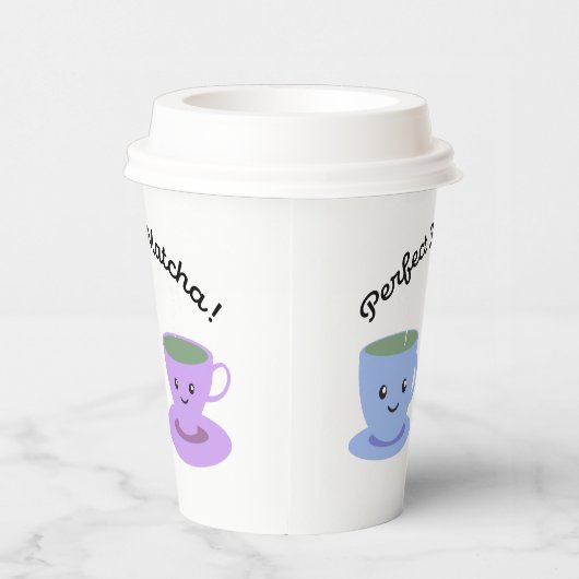 Gobelets En Papier Matcha mignonne et amusante (Droite)