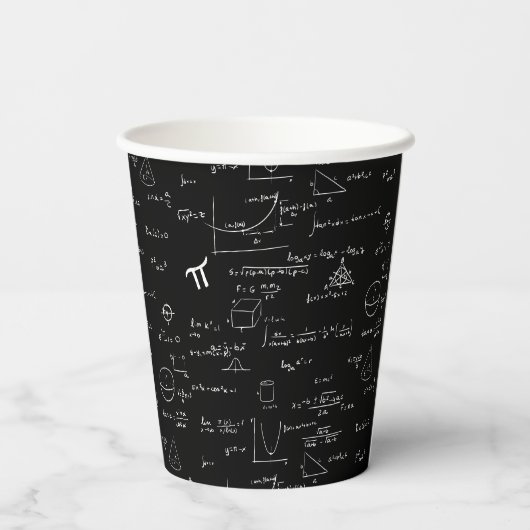 Gobelets En Papier Math noir blanc (Verso)