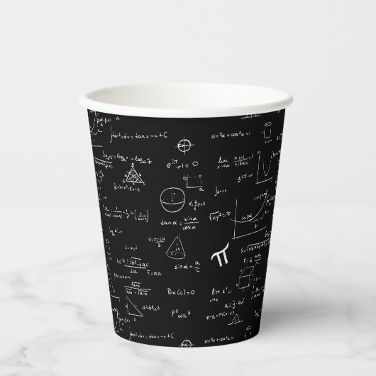 Gobelets En Papier Math noir blanc (Recto)