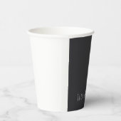 Gobelets En Papier Matte Black Professional Plain Moderne Nom élégant (Droite)