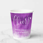 Gobelets En Papier Mauve mauve abstraite art mariage ultraviolet (Verso)