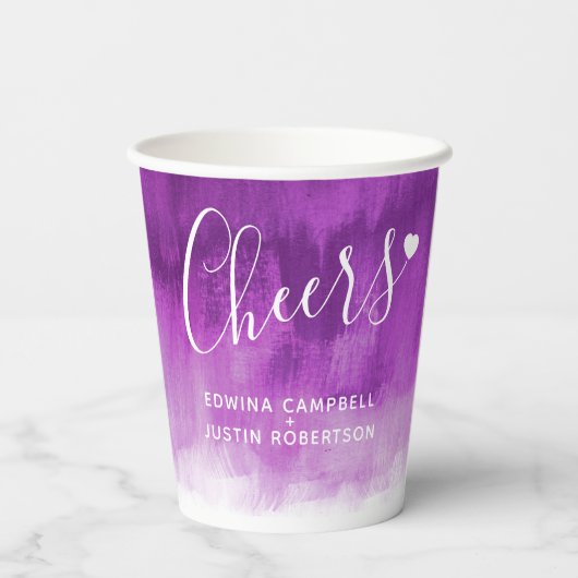 Gobelets En Papier Mauve mauve abstraite art mariage ultraviolet (Verso)