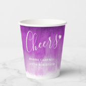 Gobelets En Papier Mauve mauve abstraite art mariage ultraviolet (Recto)