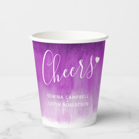 Gobelets En Papier Mauve mauve abstraite art mariage ultraviolet (Recto)