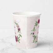 Gobelets En Papier mauve rose fleurs bordeaux verdure (Droite)