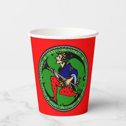 Gobelets En Papier Maxfield Parrish-y Elf de Noël (Verso)