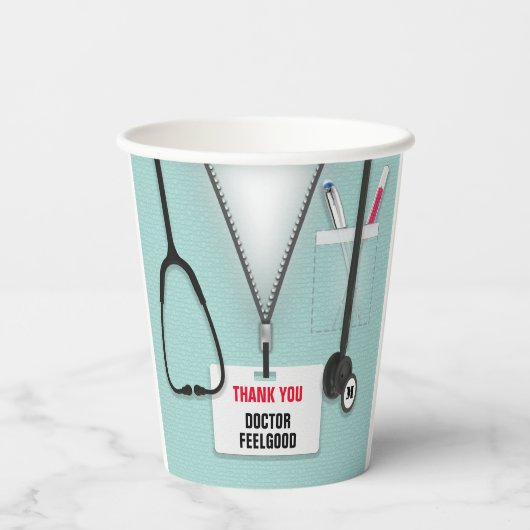 Gobelets En Papier Médecin Médicale, infirmière ou aidante de carrièr (Verso)