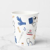 Gobelets En Papier Médecin Médicale moderne Motif infirmière (Verso)
