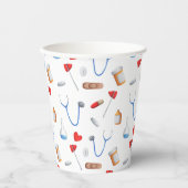 Gobelets En Papier Médecin ou infirmière Motif d'équipement Médicale (Recto)