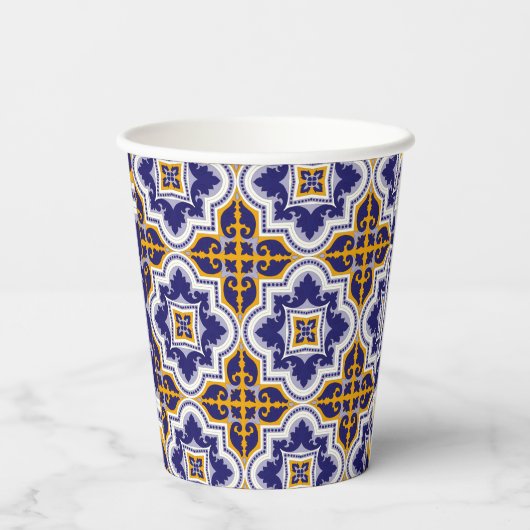 Gobelets En Papier Mediterranean Pattern Kitchen (Verso)