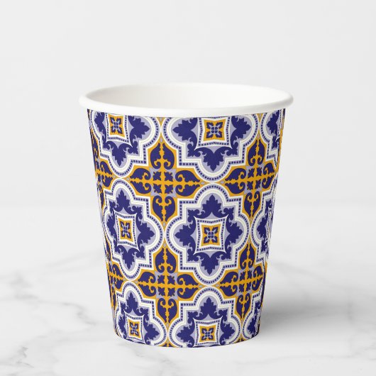 Gobelets En Papier Mediterranean Pattern Kitchen (Recto)