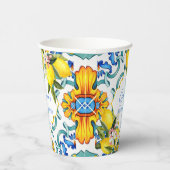 Gobelets En Papier Méditerranée Majolica tuiles citrons douche nuptia (Droite)