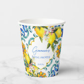 Gobelets En Papier Méditerranée Majolica tuiles citrons douche nuptia (Recto)